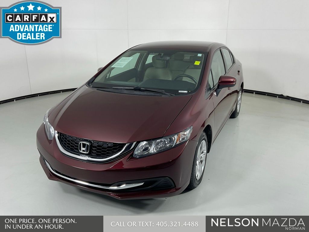 Red 2015 Honda Civic LX Sedan Front-Wheel Drive Continuously Variable Transmission