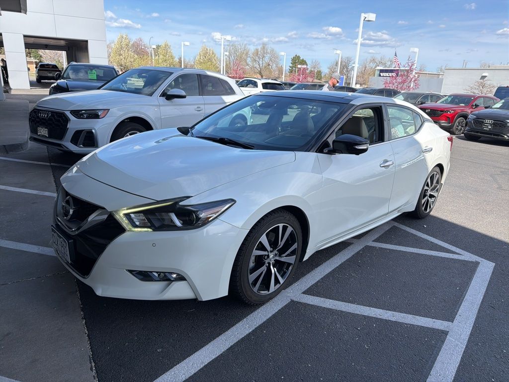 Pearl White 2017 Nissan Maxima Platinum FWD Sedan Front-Wheel Drive Continuously Variable Transmission