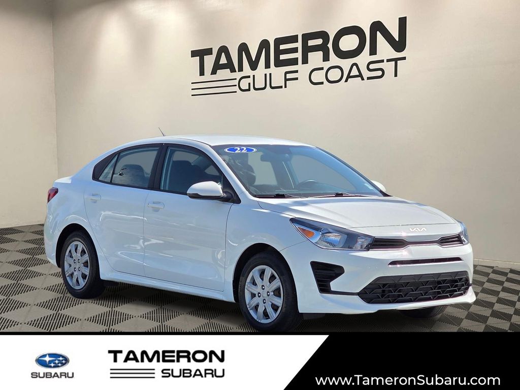 Clear White 2022 Kia Rio Sedan Front-Wheel Drive Continuously Variable Transmission