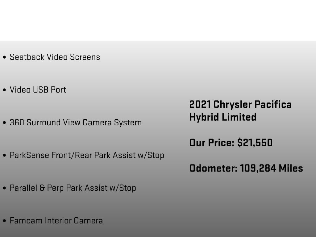 2021 Chrysler Pacifica Hybrid Limited White at Phil Fitts Ford