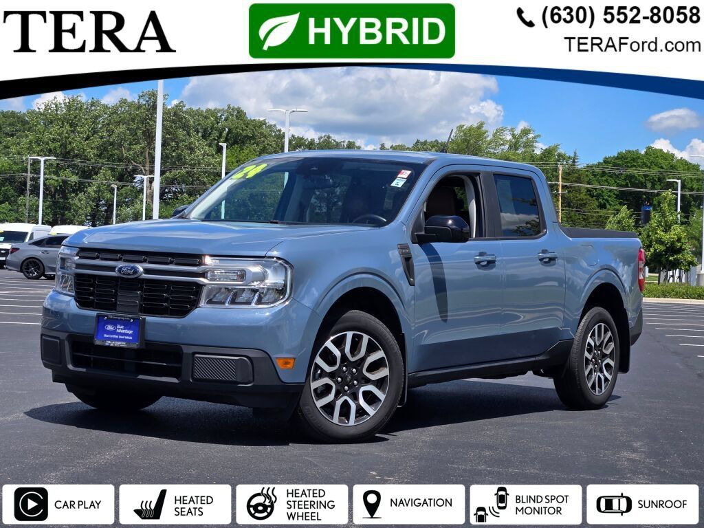 Blue (Azure Gray Metallic) 2024 Ford Maverick Pickup Truck Front-Wheel Drive Continuously Variable Transmission