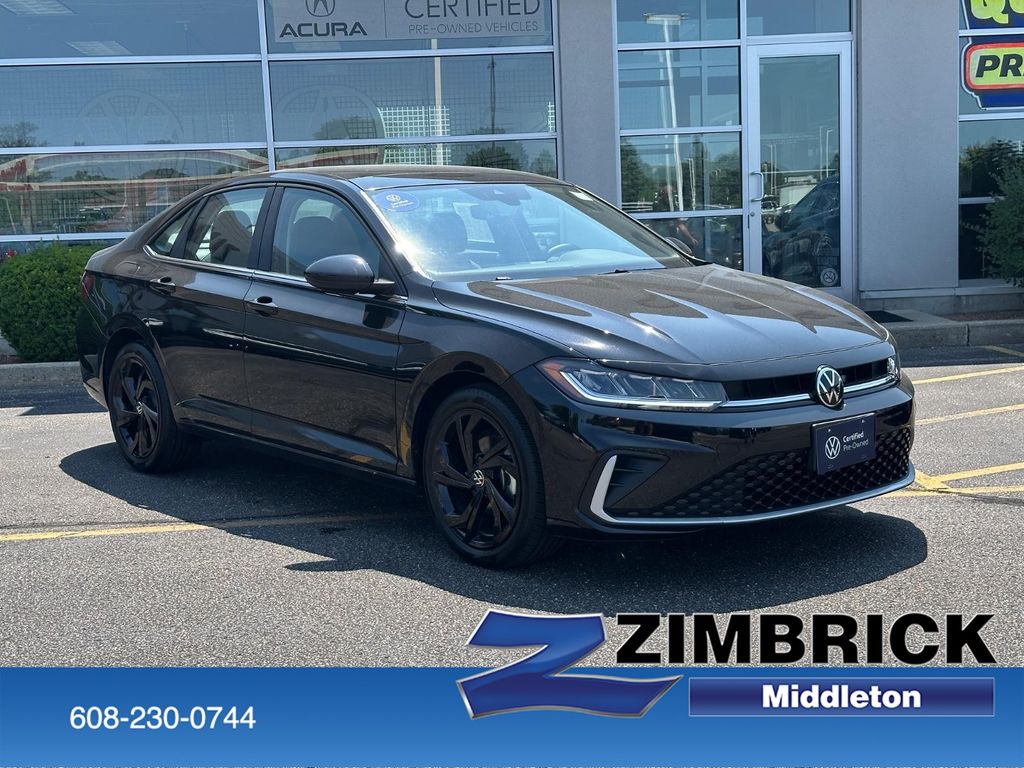 Deep Black Pearl 2025 Volkswagen Jetta Sedan Front-Wheel Drive 8-Speed Automatic