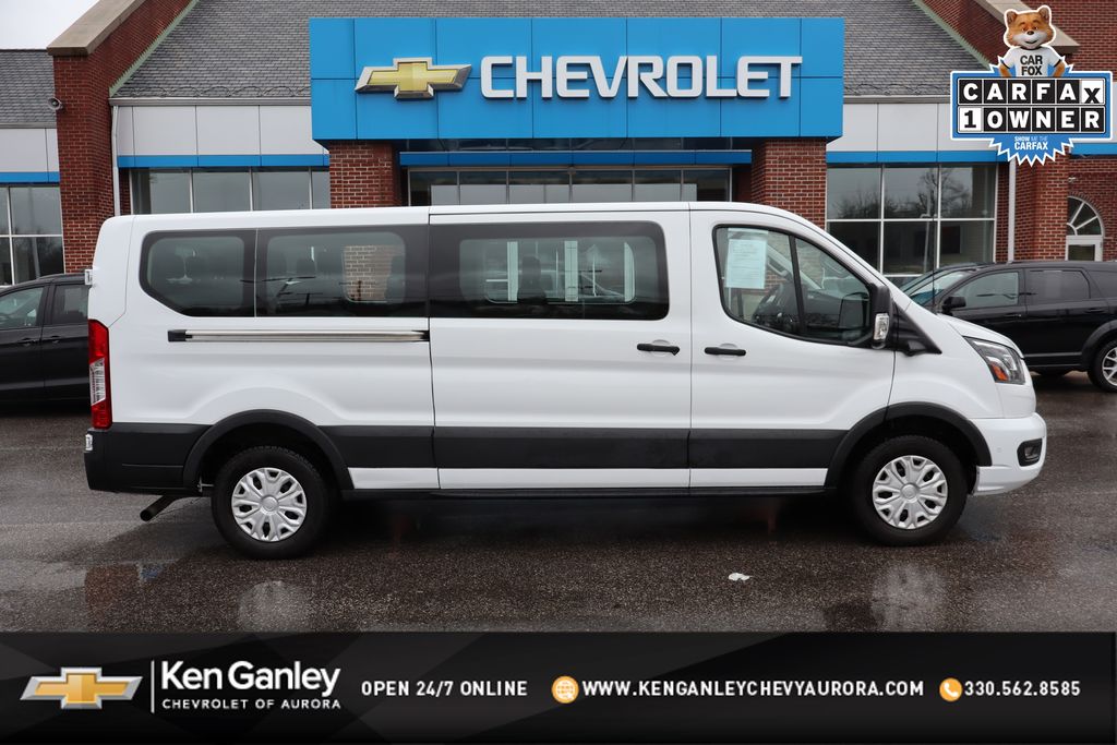 Oxford White 2023 Ford Transit Passenger 350 XLT Low Roof LB RWD Van Rear-Wheel Drive