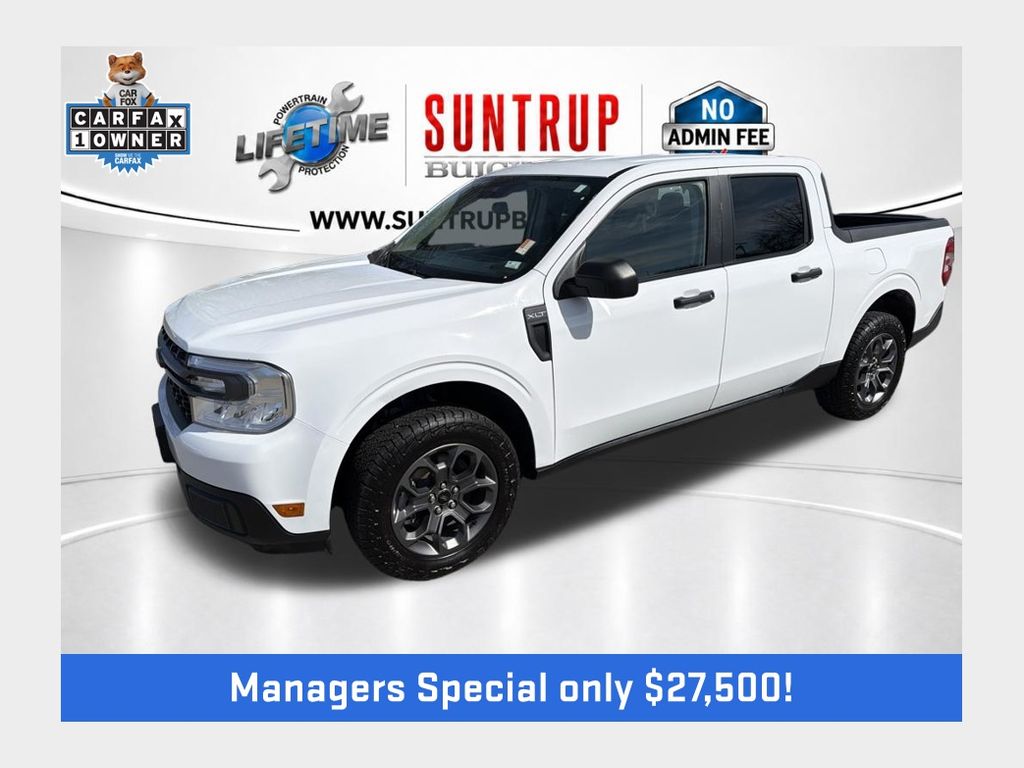 Oxford White 2024 Ford Maverick XLT SuperCrew AWD Pickup Truck All-Wheel Drive 8-Speed Automatic