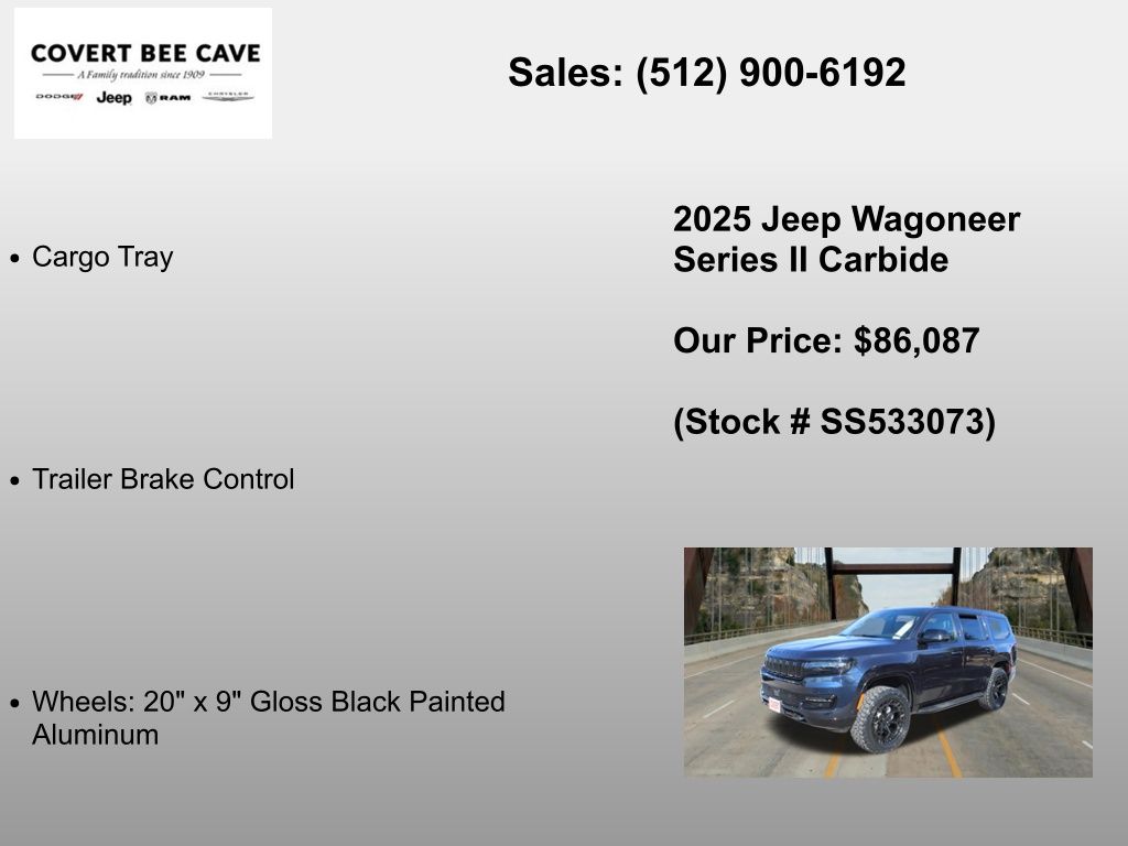 New Car 2025 Jeep Wagoneer  Series Ii For Sale Under $90,000 In Austin, Texas