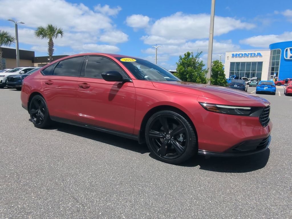 Radiant Red 2024 Honda Accord Hybrid Sport-L FWD Sedan Front-Wheel Drive Continuously Variable Transmission