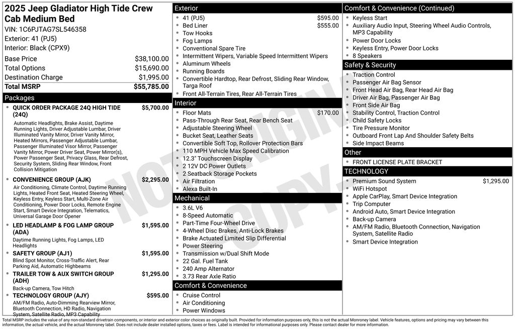 New Car 2025 Jeep Gladiator  For Sale Under $50,000 In Austin, Texas