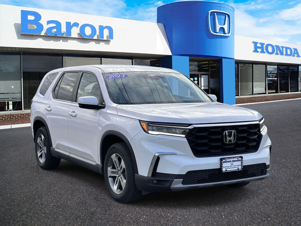 White 2023 Honda Pilot EX-L AWD with Captains Chairs SUV / Crossover All-Wheel Drive Automatic