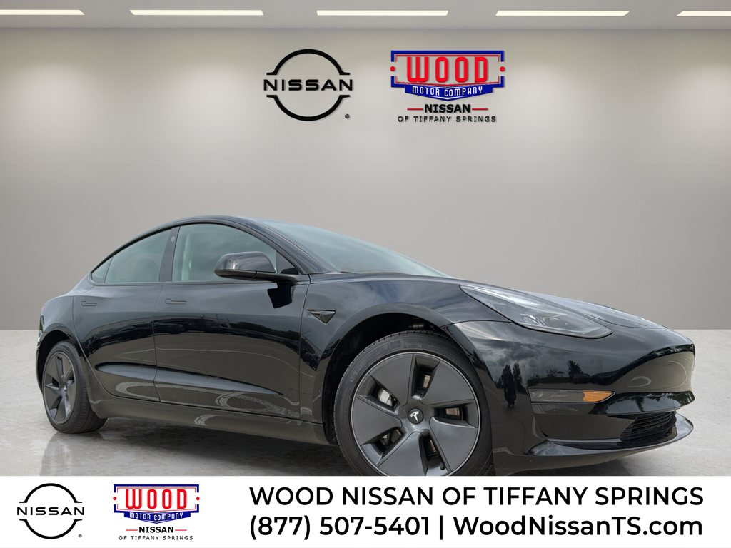 Solid Black 2023 Tesla Model 3 Sedan Rear-Wheel Drive 1-Speed Automatic