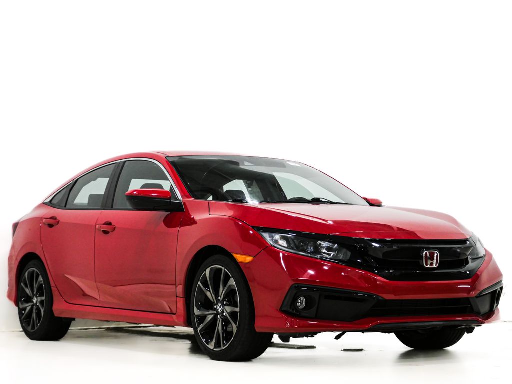 Rallye Red 2019 Honda Civic Sport FWD Sedan Front-Wheel Drive Continuously Variable Transmission