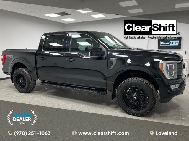 Agate Black Metallic 2021 Ford F-150 Lariat SuperCrew 4WD Pickup Truck Four-Wheel Drive 10-Speed Automatic