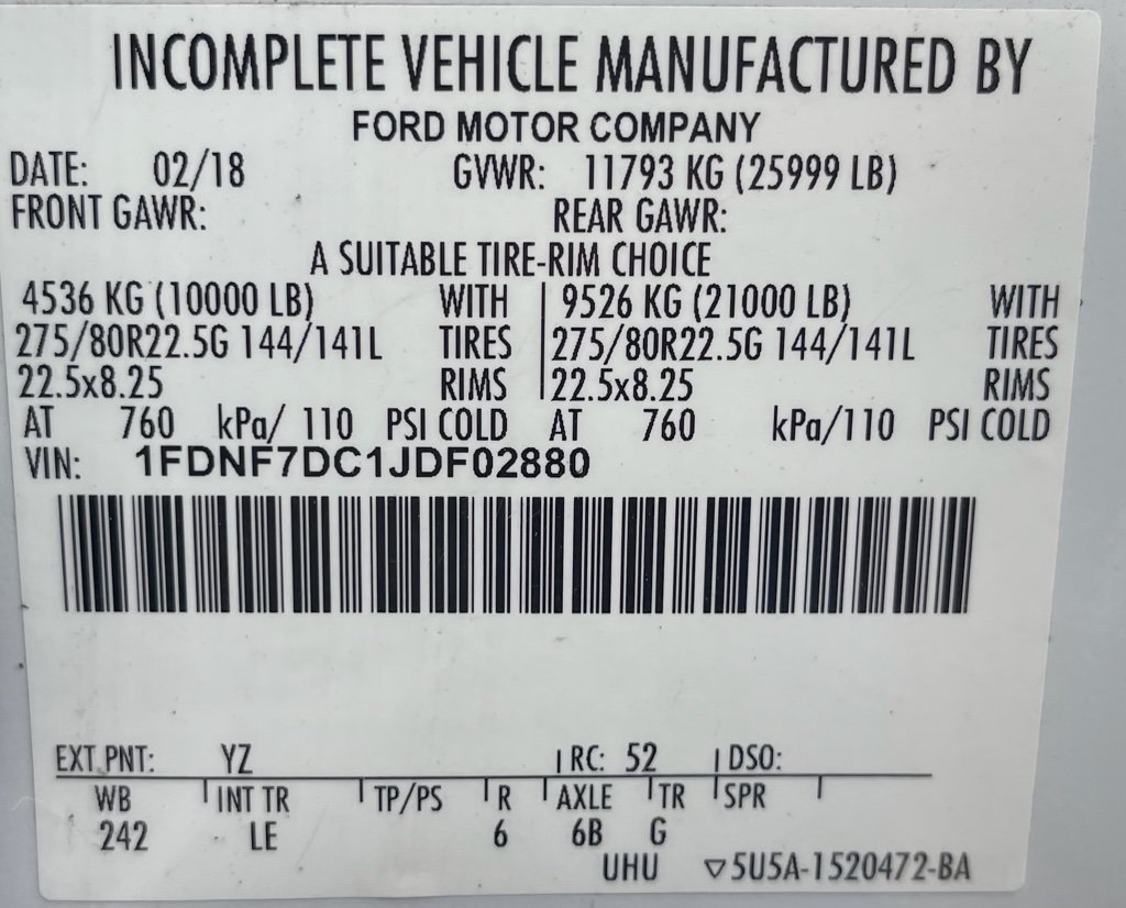 2018 Ford F-750SD Base White at Sterling McCall Nissan