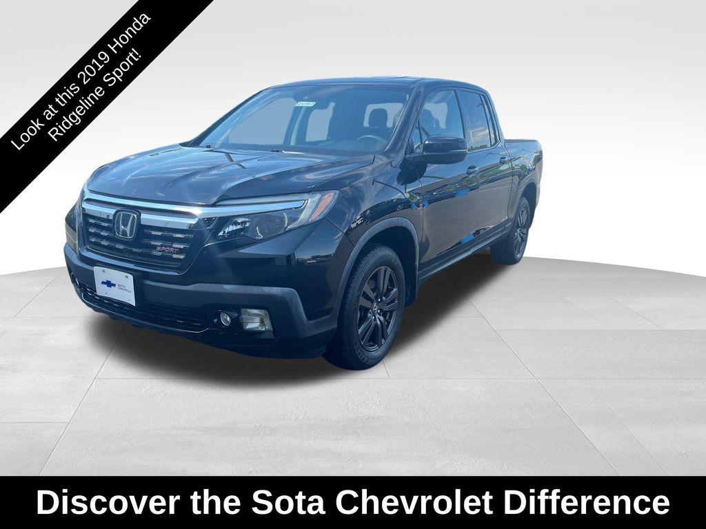 Crystal Black Pearl 2019 Honda Ridgeline Pickup Truck All-Wheel Drive 6-Speed Automatic
