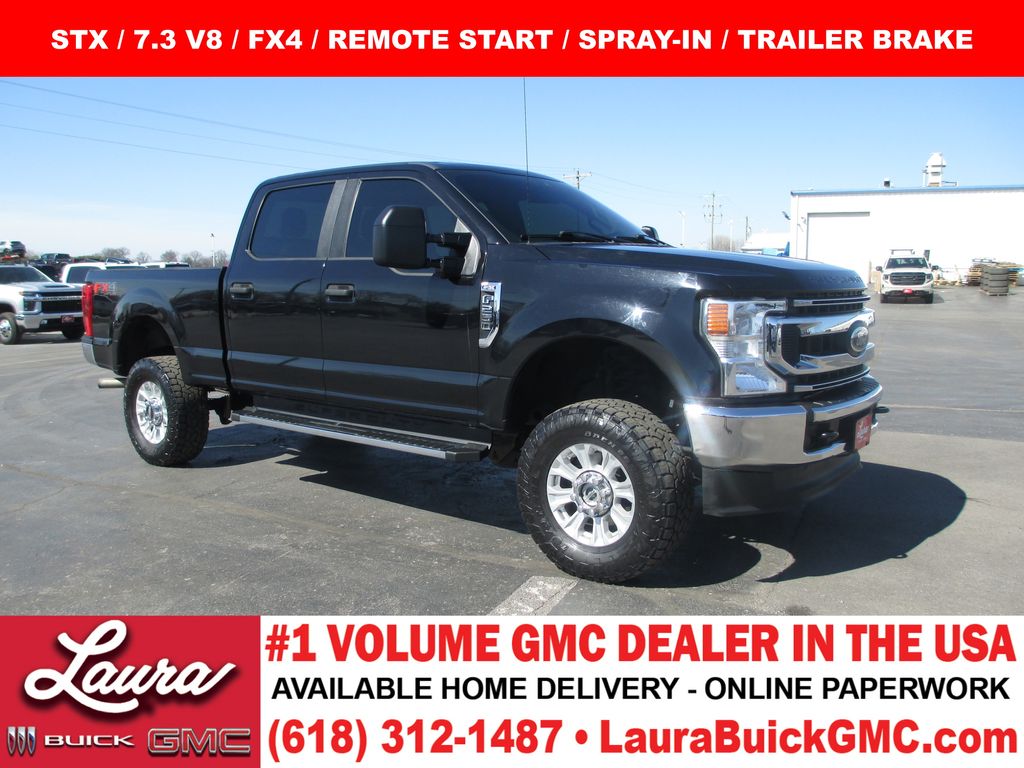 Agate Black Metallic 2021 Ford F-250 Super Duty XL Crew Cab 4WD Pickup Truck Four-Wheel Drive Automatic