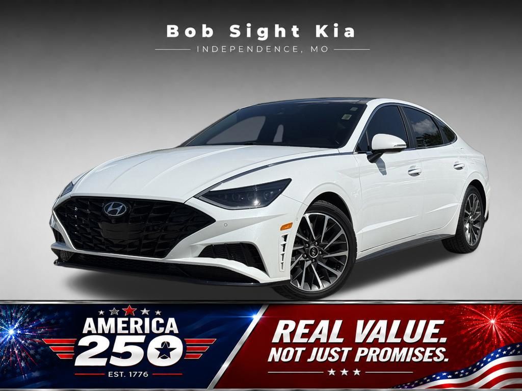 Quartz White 2021 Hyundai Sonata Sedan Front-Wheel Drive 8-Speed Automatic Overdrive