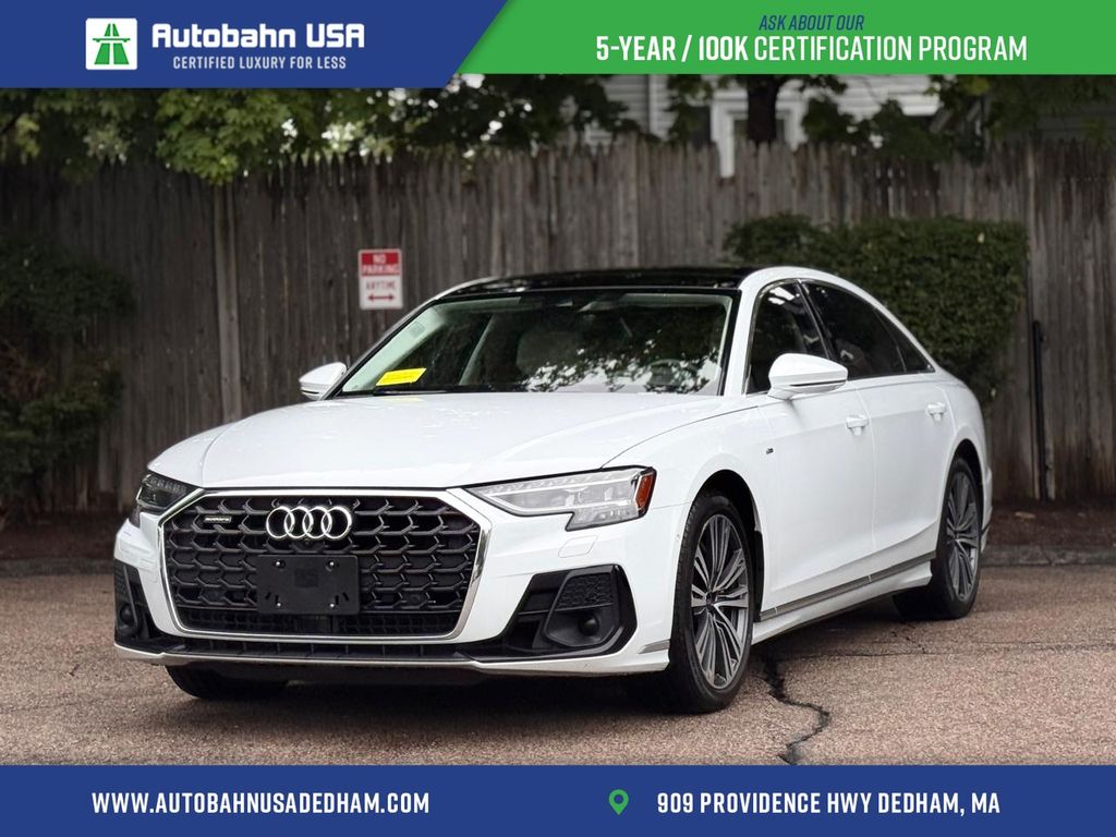 Glacier White 2023 Audi A8 Sedan All-Wheel Drive 8-Speed Automatic