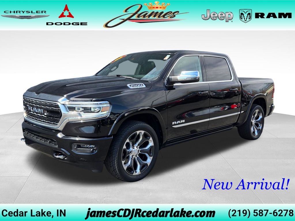 Diamond Black Crystal Pearlcoat 2023 RAM 1500 Limited Crew Cab 4WD Pickup Truck Four-Wheel Drive 8-Speed Automatic
