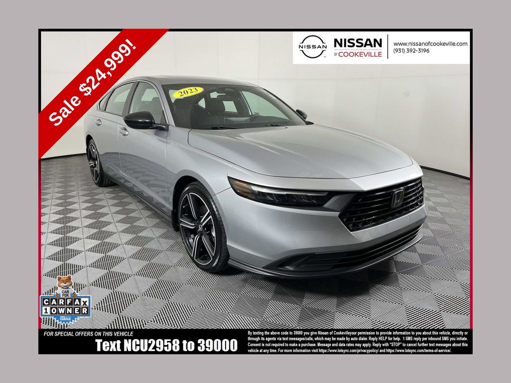 Gray 2023 Honda Accord Hybrid Sport FWD Sedan Front-Wheel Drive Continuously Variable Transmission