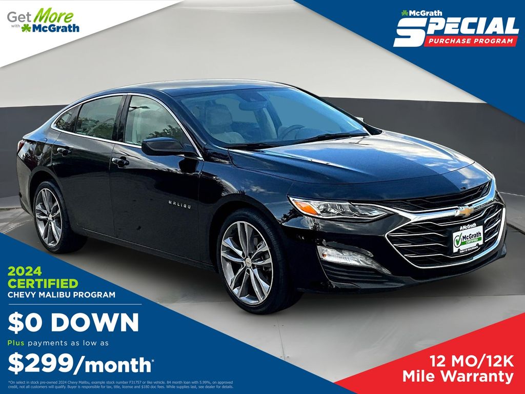 Mosaic Black Metallic 2024 Chevrolet Malibu Sedan Front-Wheel Drive Continuously Variable Transmission