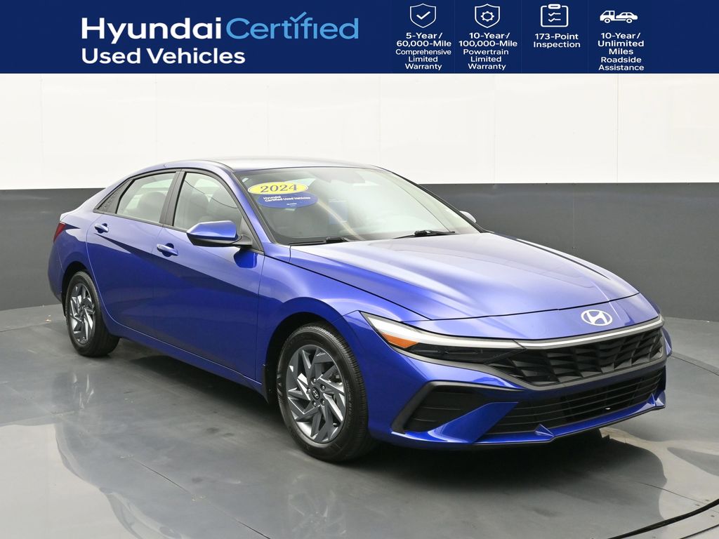 Intense Blue 2024 Hyundai Elantra Hybrid Blue FWD Sedan Front-Wheel Drive 6-Speed Dual Clutch