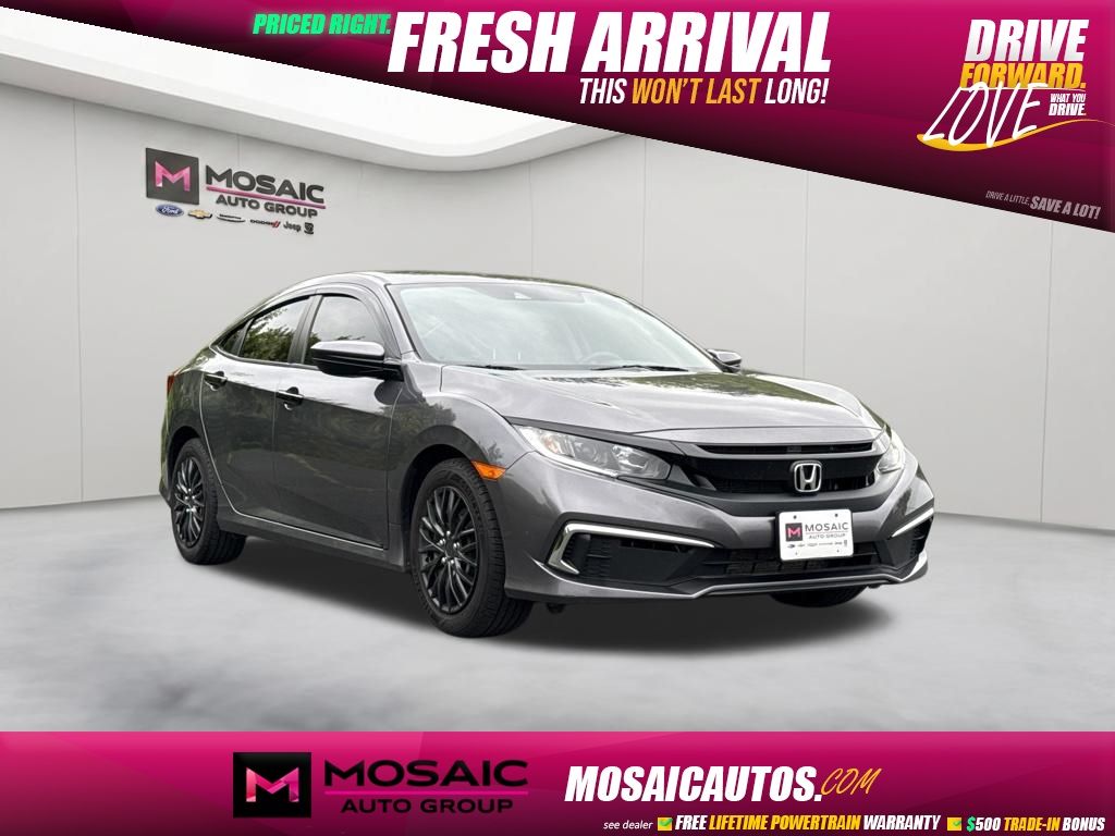 Gray 2021 Honda Civic Sedan Front-Wheel Drive Continuously Variable Transmission