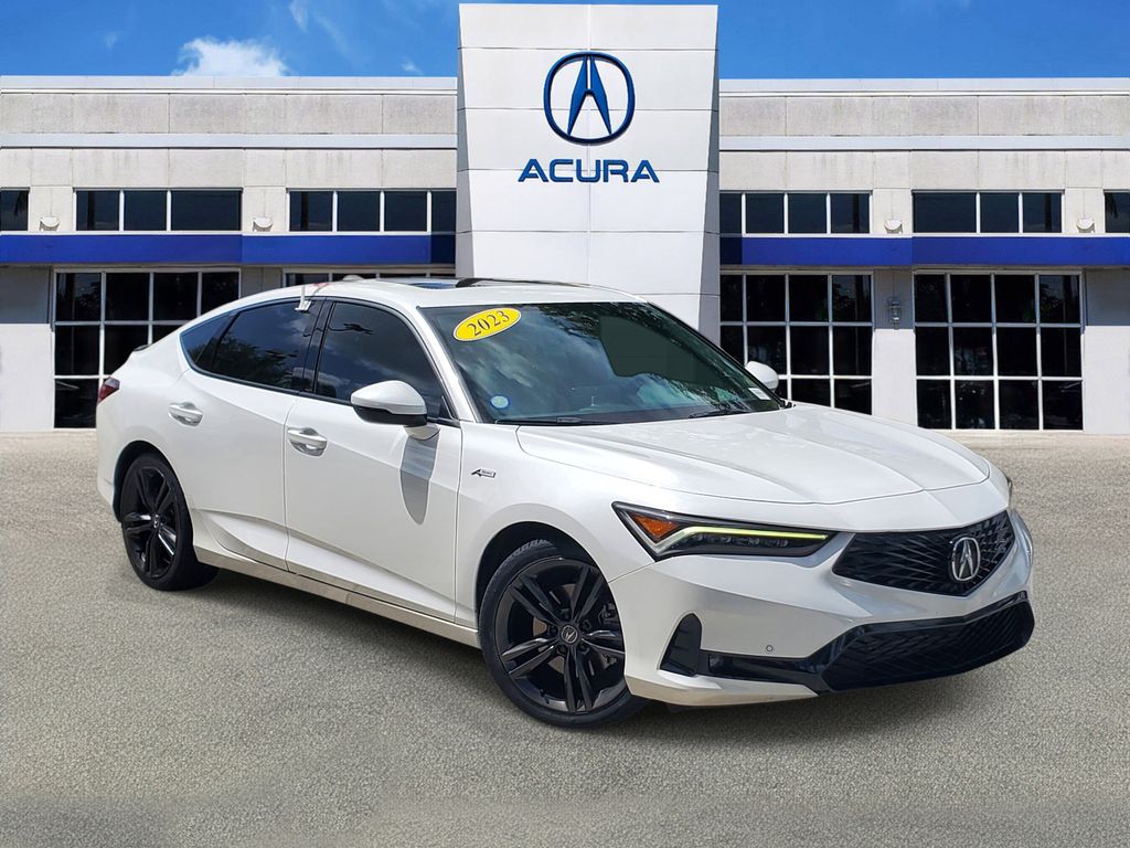 Platinum White Pearl 2023 Acura Integra FWD with Technology and A-SPEC Package Sedan Front-Wheel Drive Continuously Variable Transmission