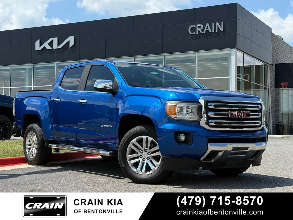 Marine Blue Metallic 2018 GMC Canyon SLT Crew Cab 4WD Pickup Truck Four-Wheel Drive 8-Speed Automatic