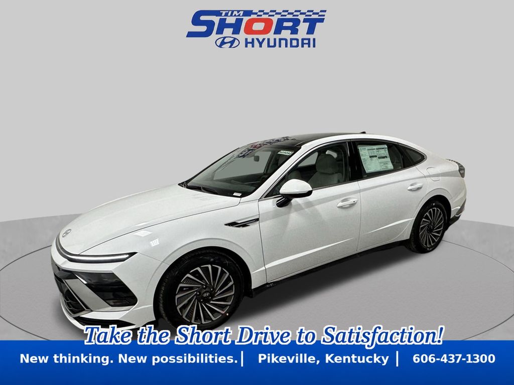Serenity White 2026 Hyundai Sonata Hybrid Sedan Front-Wheel Drive 6-Speed Automatic