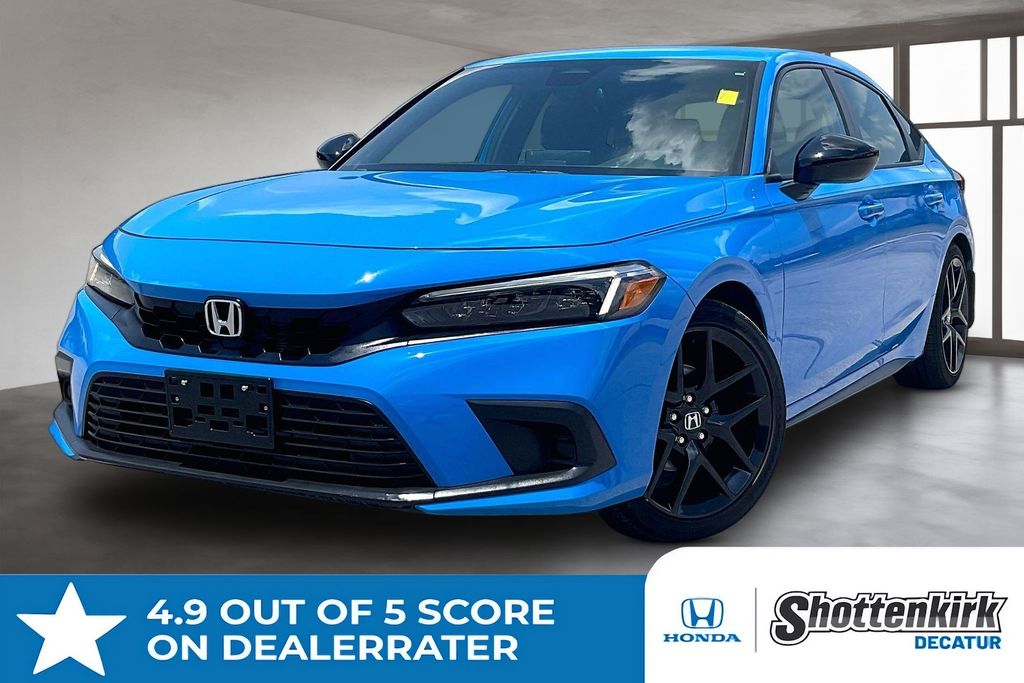 Blue 2024 Honda Civic Hatchback Hatchback Front-Wheel Drive Continuously Variable Transmission