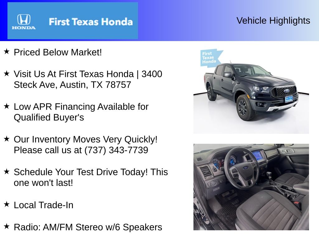 Used Car 2019 Ford Ranger  Xlt For Sale Under $25,000 In Austin, Texas
