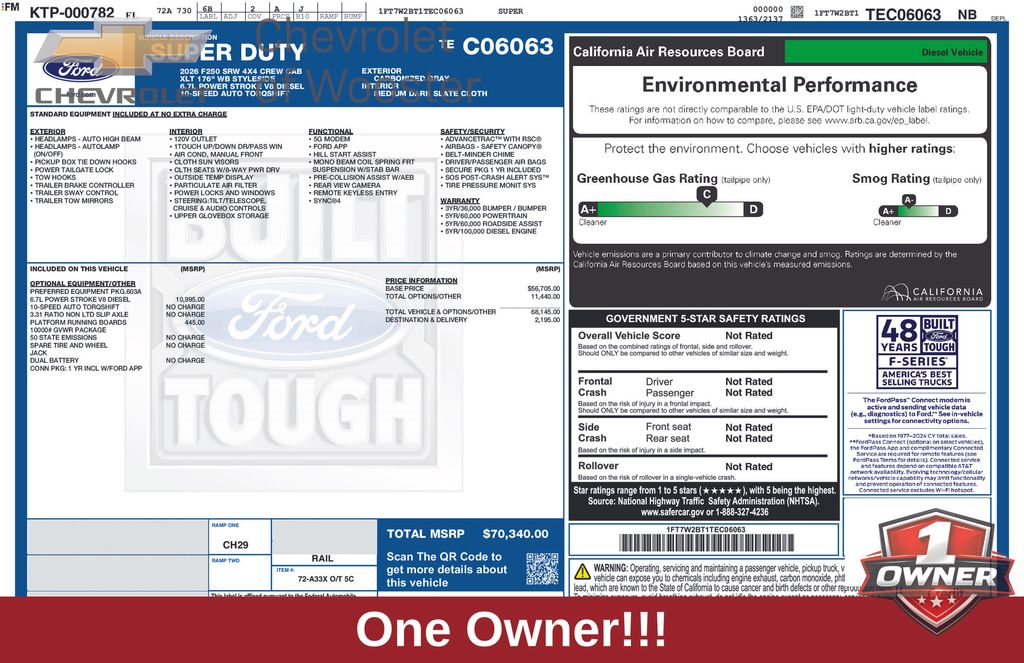 Gray Metallic 2026 Ford F-250 Super Duty Pickup Truck Four-Wheel Drive Automatic