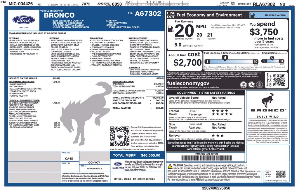 Certified Used 2024 White Ford Big Bend image 8