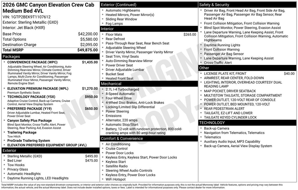 New 2026 GMC Canyon Truck