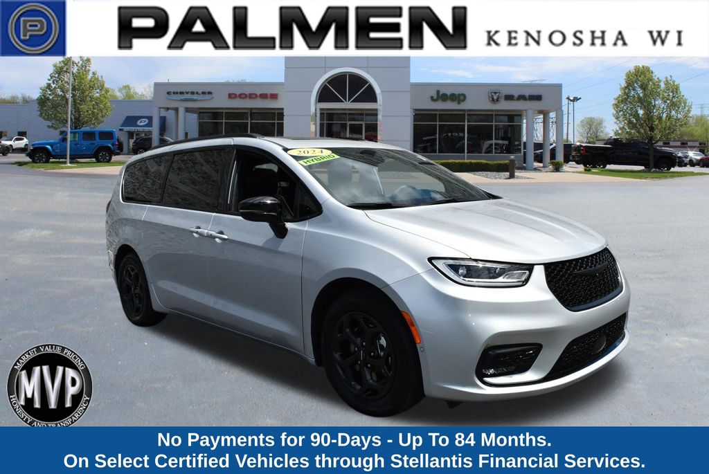 Silver Mist Clearcoat 2024 Chrysler Pacifica Hybrid Minivan Front-Wheel Drive Continuously Variable Transmission