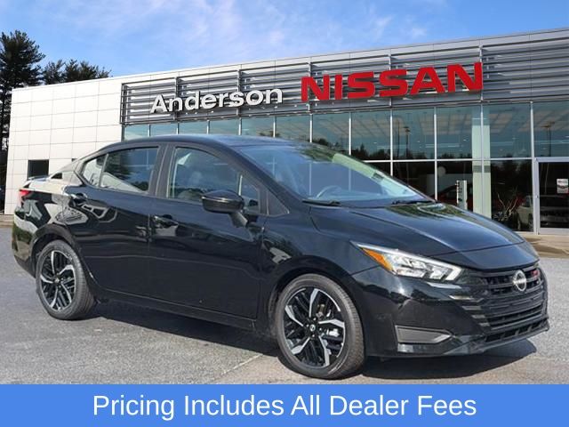 Super Black Metallic 2025 Nissan Versa Sedan Front-Wheel Drive Continuously Variable Transmission
