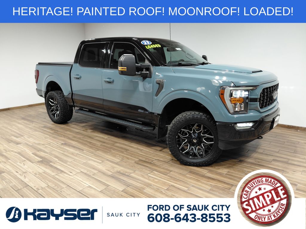 Blue 2023 Ford F-150 Pickup Truck Four-Wheel Drive Automatic