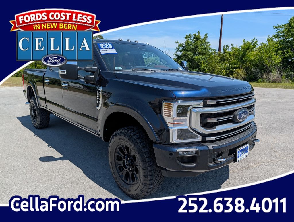 Antimatter Blue Metallic 2022 Ford F-250 Super Duty Platinum Crew Cab 4WD Pickup Truck Four-Wheel Drive Automatic
