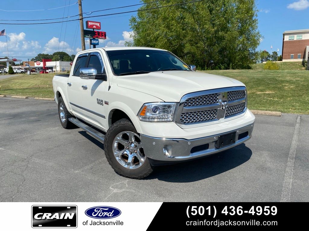 Pearl White 2017 RAM 1500 Pickup Truck Four-Wheel Drive 8-Speed Automatic