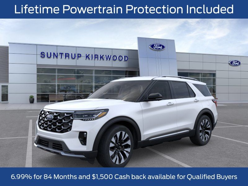 Star White Metallic Tri-Coat 2026 Ford Explorer Platinum AWD SUV / Crossover All-Wheel Drive Automatic