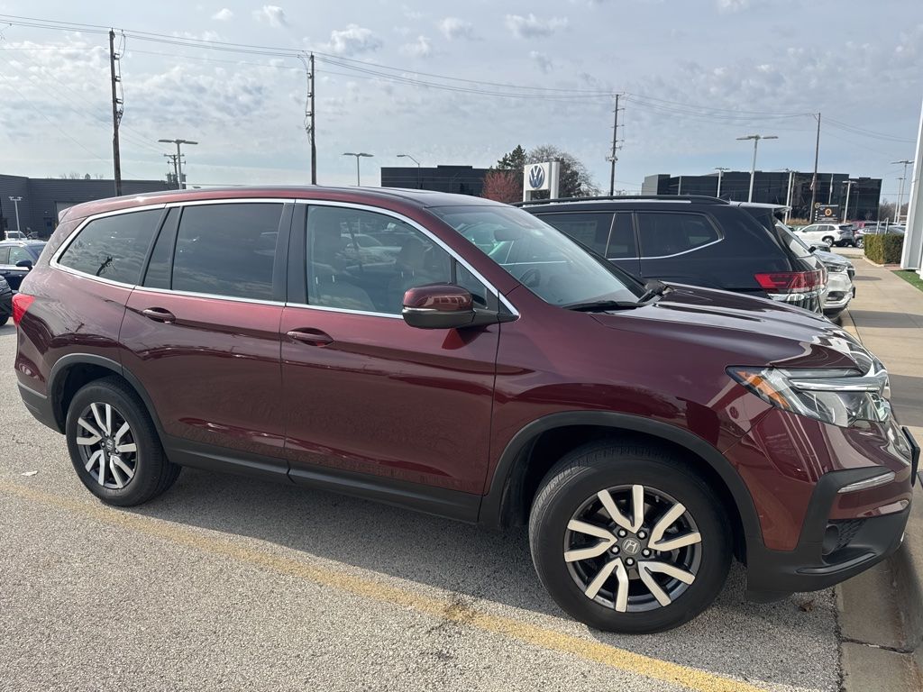 Red (Deep Scarlet Pearl) 2021 Honda Pilot EX-L AWD SUV / Crossover All-Wheel Drive 9-Speed Automatic