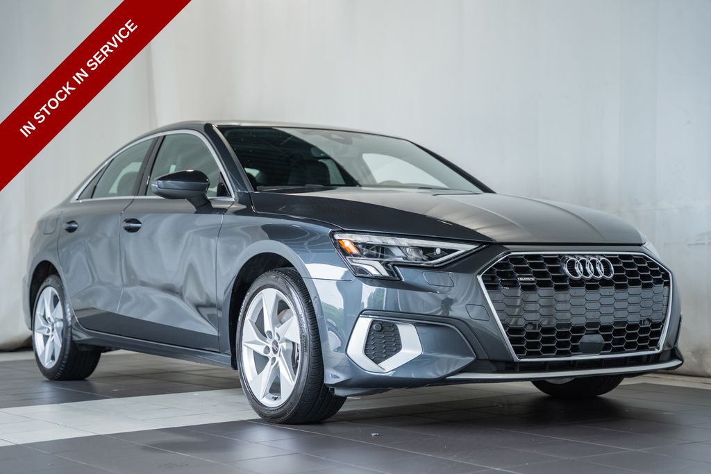 Manhattan Gray Metallic 2023 Audi A3 Sedan All-Wheel Drive 7-Speed Automatic
