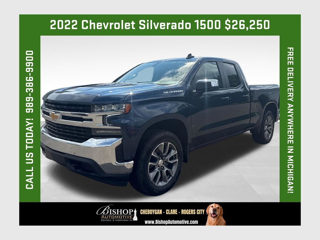 Northsky Blue Metallic 2022 Chevrolet Silverado 1500 Pickup Truck Four-Wheel Drive 8-Speed Automatic