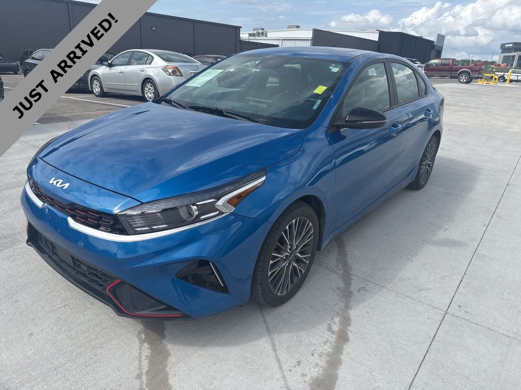 Sporty Blue 2024 Kia Forte GT-Line FWD Sedan Front-Wheel Drive Continuously Variable Transmission
