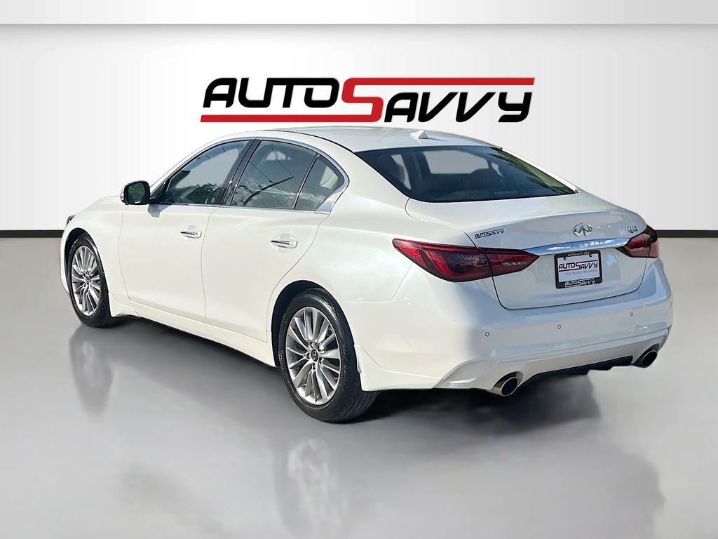 2024 INFINITI Q50 LUXE White at AutoSavvy Houston Southwest
