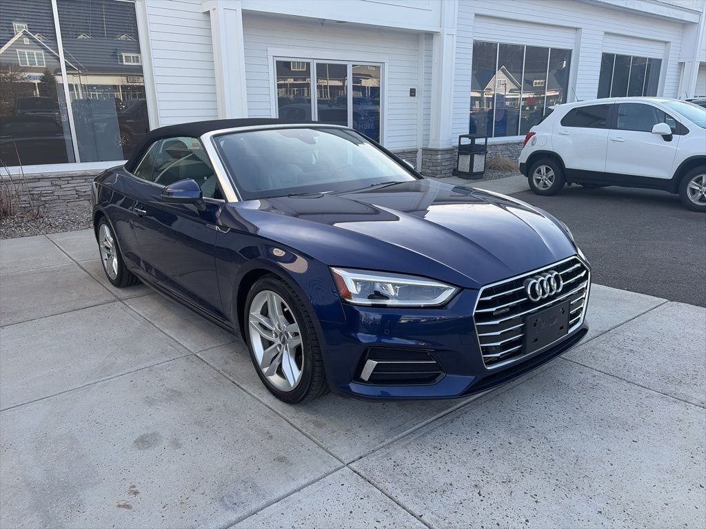 Blue Metallic 2019 Audi A5 quattro Premium Plus 45 TFSI Cabriolet Convertible All-Wheel Drive 7-Speed Automatic