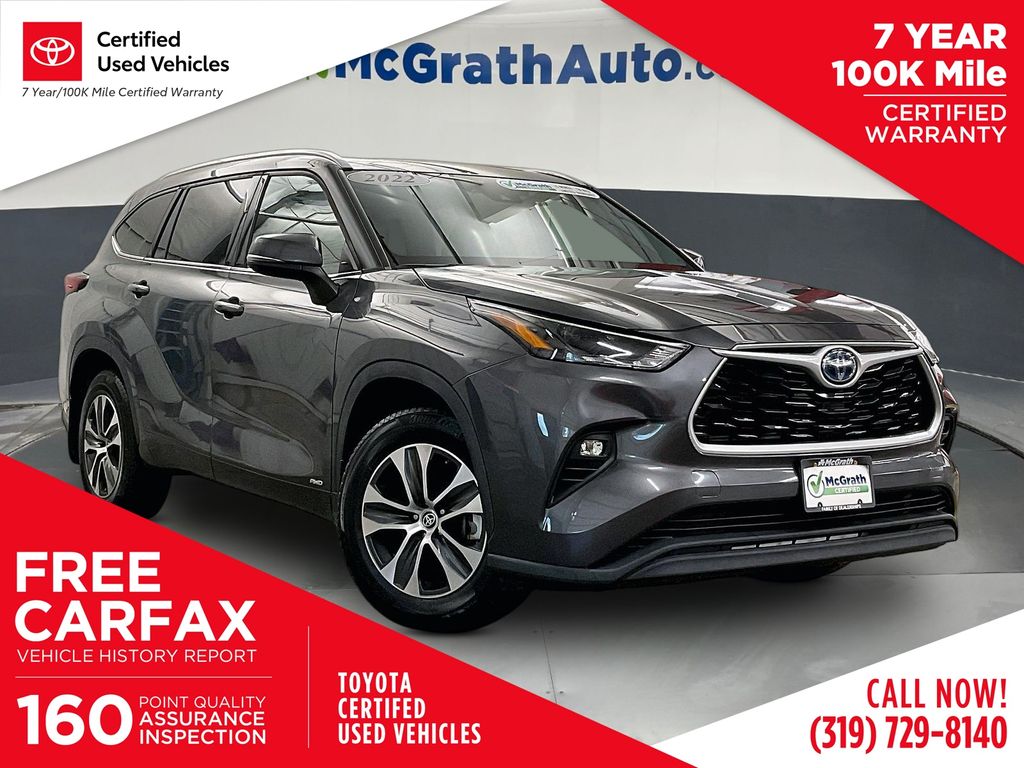 Magnetic Gray Metallic 2022 Toyota Highlander Hybrid SUV / Crossover All-Wheel Drive Continuously Variable Transmission