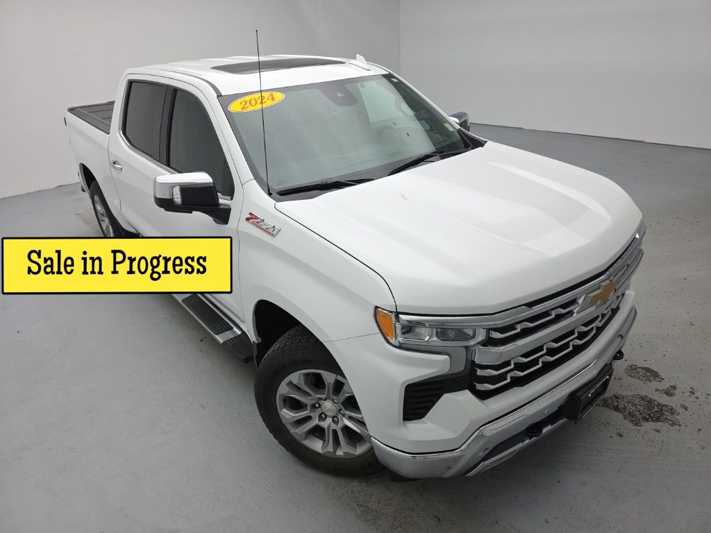 Summit White 2024 Chevrolet Silverado 1500 LTZ Crew Cab 4WD Pickup Truck Four-Wheel Drive Automatic