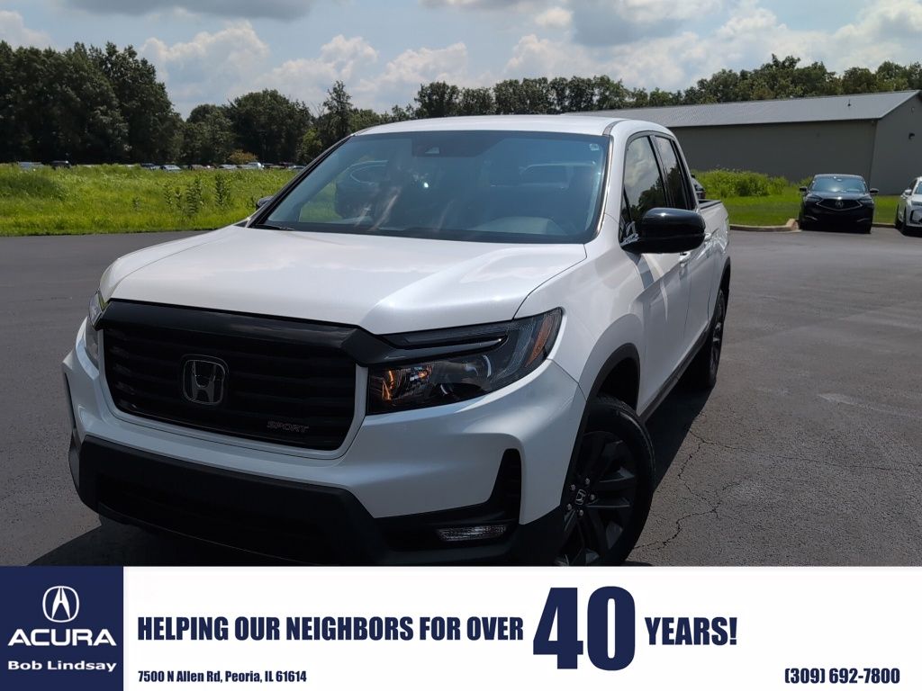 Platinum White Pearl 2023 Honda Ridgeline Pickup Truck All-Wheel Drive 9-Speed Automatic