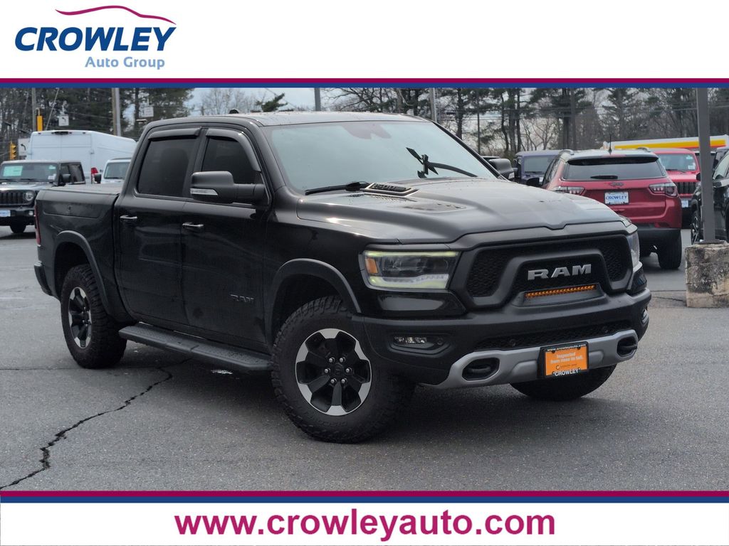 Diamond Black Crystal Pearlcoat 2021 RAM 1500 Rebel Crew Cab 4WD Pickup Truck Four-Wheel Drive 8-Speed Automatic