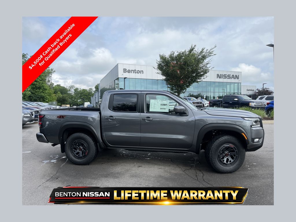 Gray (Gun Metallic) 2026 Nissan Frontier PRO-4X Crew Cab 4WD Pickup Truck Four-Wheel Drive 9-Speed Automatic Overdrive